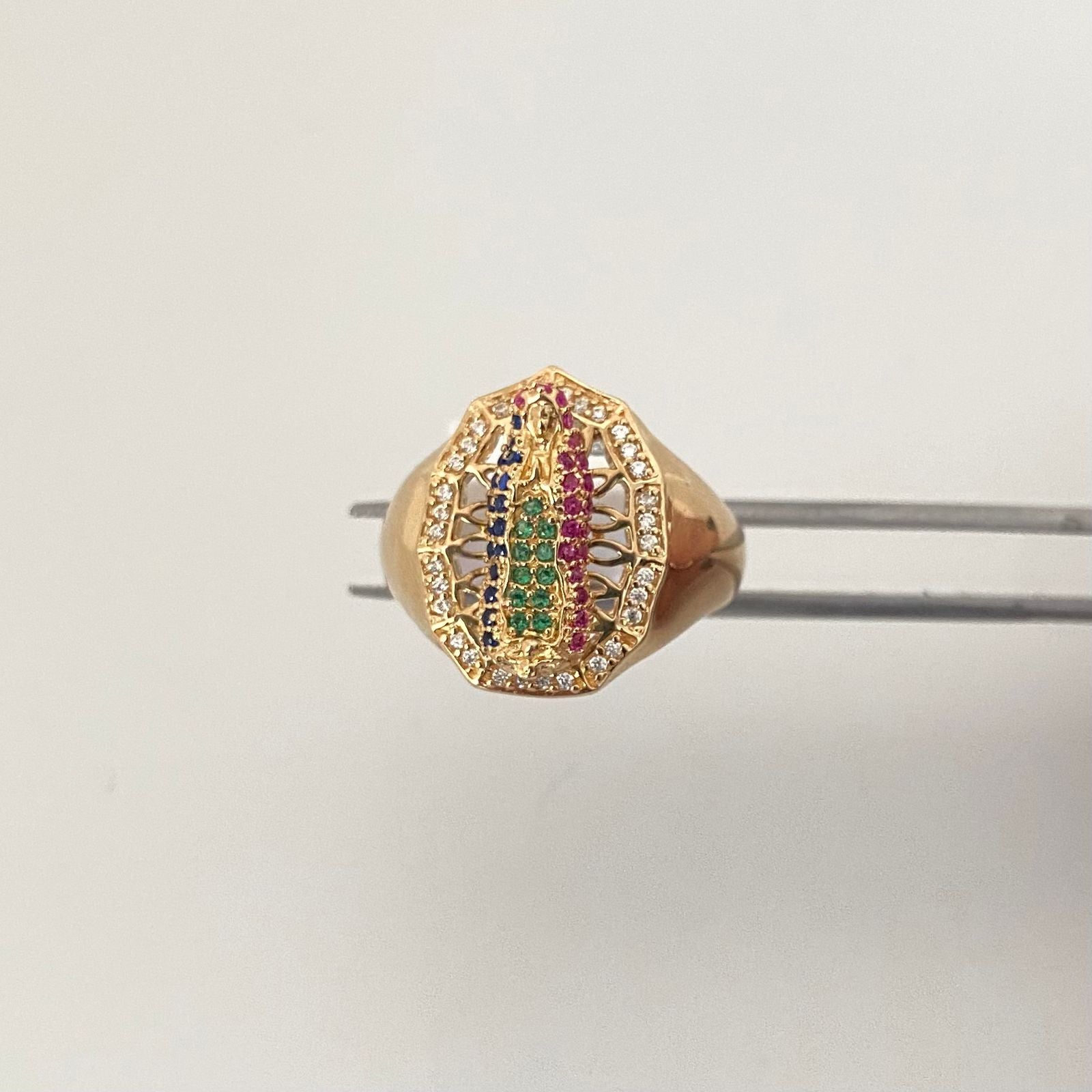Anillo guadalupe casting colores Oro amarillo 18k / Talla 10 1/2 / 7,70 Gr